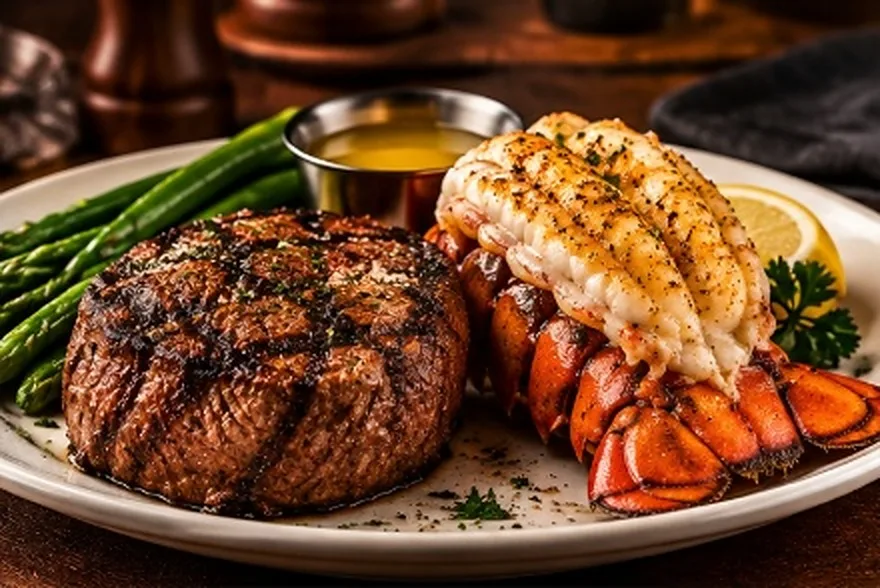 Flo’s Filet topped with a lobster tail (illustrative image)