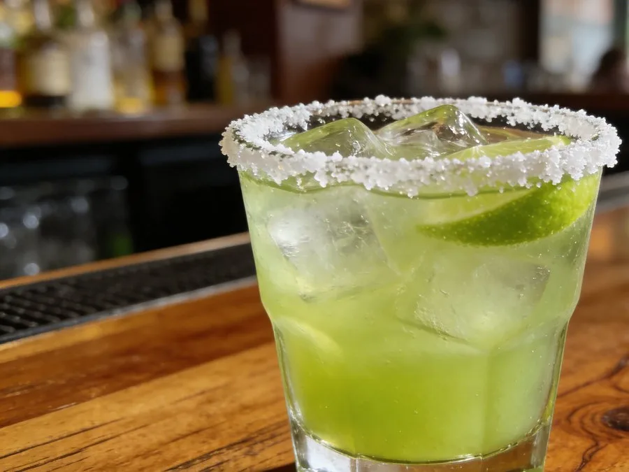 A lime margarita with a salted rim (illustrative image)