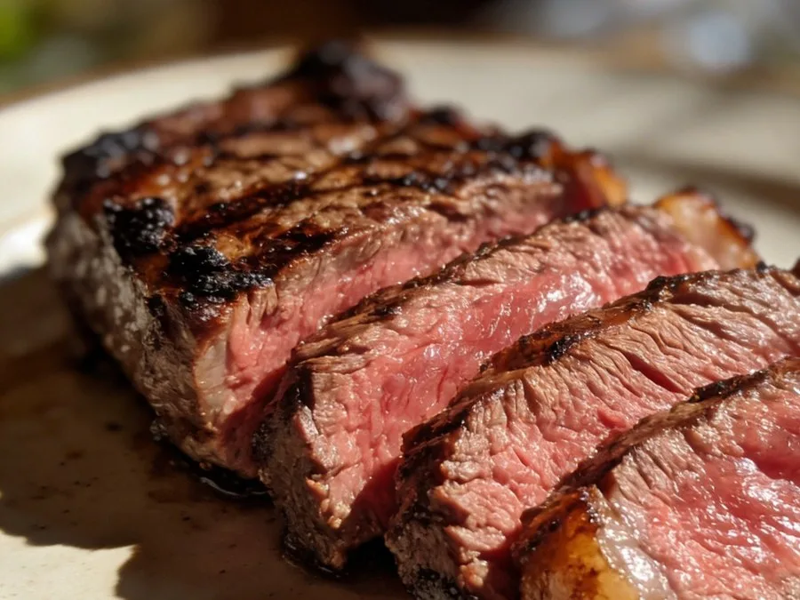 A sliced grilled sirloin steak (illustrative image)