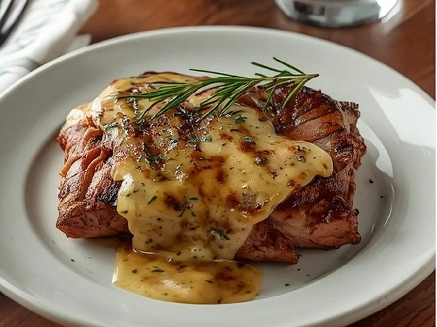 A steak topped with sauce (illustrative image)